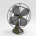 Vintage Design Air Cooler Fan With Metal Grille Grey Blades And Stable Base