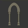 Classic Stone Archway Structure With Decorative Columns And Ornate Top Details