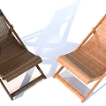 Stylish Foldable Rattan Lounge Chairs In Dark And Light Brown Tones