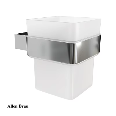 White Washing Supplies Storage Container With Silver Metal Wall Mounted Design 3d model