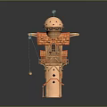 Traditional Tower Structure With Multi Level Design Dome Roof Ornate Balconies And Windows