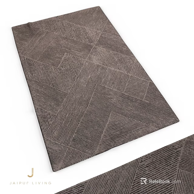 Stylish Dark Gray Square Carpet With Modern Geometric Striped Texture Design 3d model