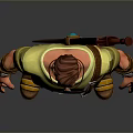 Man Wearing Yellow Shirt Brown Pants With Waist Belt And Sword On Back Fantasy Character