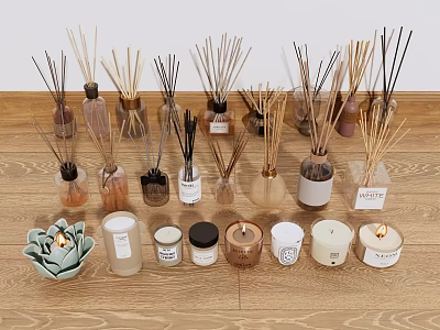 Premium Reed Diffusers Scented Candles And Aroma Bottles For Daily Home Fragrance 3d model