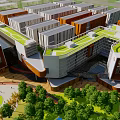 Modern Factory Building Industrial Park Science and Technology Park Science and Technology Sense Factory Building Office Pilot Plant 3d model