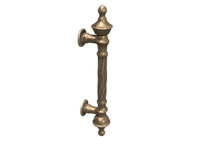 Vintage Brass Door Handle With Ornate Decorative Design For Home Doors 3d model