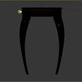 Elegant Black Table with Green Tabletop Decorative Edges and Gold Handle Drawers and Curved Legs