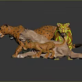 Colorful Lion Tiger Animal Figurine Models With Detailed Patterns And Designs