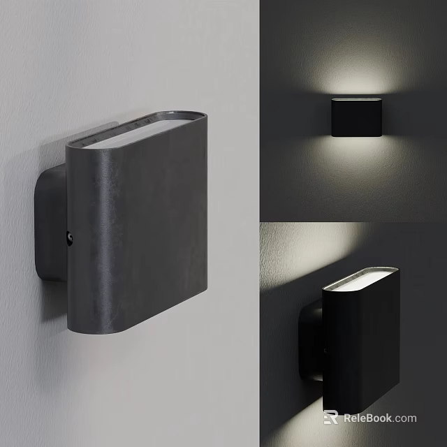 Modern Wall Lamp with Sleek Design Mounted on Wall and Illuminated Effect 3d model 