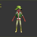 Animated Man Wearing Green Hat Green Vest White Top Light Green Pants And Yellow Boots