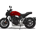 Red And Black Classic Motorcycle With Sleek Body And Retro Design Features