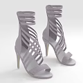 Light Purple High Heel Sandals with Crisscross Straps Open Toe Design and Stiletto Heel