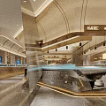 Elegant Modern Restaurant Interior With Marble Bar Counter Blue Booths And Pendant Lights
