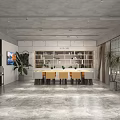 Modern Public Office Space Interior With Open Layout Sofa Table Green Plants And Wall Art
