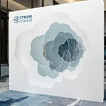 ITTRANS Global Logistics Exhibition Panel With Abstract Floral Pattern And Interior Hall Space
