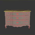 Classic White Wooden Chest of Drawers With Carved Details And Curved Legs