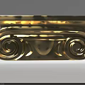 Golden Classical Column Capital With Intricate Volute Decorations And Smooth Surface Design 3d model