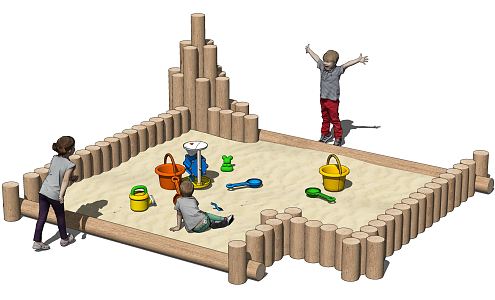 Modern sandpit children'sandpit playground toys 3d model