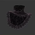 Elegant Black Lace Collar With Intricate Floral Pattern And Detailed Edges