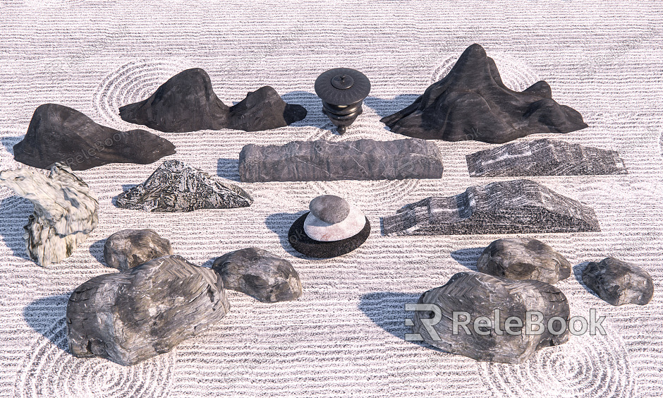 Modern stone landscape stone rockery stone combination strip stone model