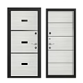 Modern Steel Security Door With Multiple Panels Secure Locks And Handles 3d model