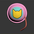 Cute Blue Pink Caterpillar Toy With Pink Rings And Yellow Eyes