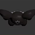 Anime Character Design With Purple Hair Horned Headpiece Black Top Plaid Skirt And Small Wings