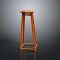 Simple Modern Wooden Bar Stool With High Legs And Square Seat Design