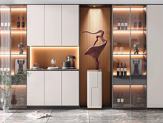 Wine Cabinet Combination 3d model