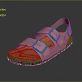 Comfortable Light Brown Sandals With Two Straps And Metal Buckles On Cork Sole