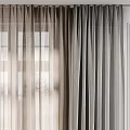 Sheer Lightweight Beige Curtains Filtering Soft Natural Light Through Window Panels