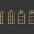 Architectural Arched Windows With Intricate Carved Details And Classical Design Elements