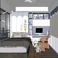 Tatami Bedroom Interior Design With Bed Desk Chair Cabinets And Stuffed Toy