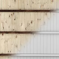 Natural Wooden Ceiling Design With Rustic Beams And Pine Paneling 3d model