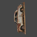 Abandoned Old Rusty Car With Rusted Body In Outdoor Overgrown Grass Setting