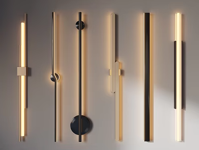 Modern Indoor Decorative Wall Sconces With Various Metal Styles And Warm Light 3d model