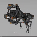 Futuristic Mechanical Creature With Intricate Metal Design Multi Legged Structure And Orange Accents