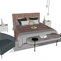 Modern Double Bed 3d model
