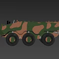 Functional Military Armored Vehicles with Camouflage Pattern and Wheeled Design
