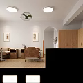 Modern Hospital Ward Interior With Medical Bed Bedside Table Cabinet Paintings Plant And Warm Lighting