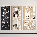 Varied Bulletin Boards With Pinned Notes Photos And Papers On Wall