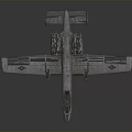 Military Twin Engine Attack Aircraft With Gray Paint And Detailed Wing Structure Design