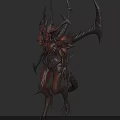 Menacing Fantasy Devil Character With Dark Skin Horns Red Eyes Sharp Teeth 3d model