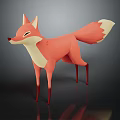 Stylized Orange And White Paper Craft Fox With Red Legs And Tail