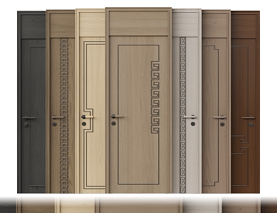 Top door single door bedroom door wooden door 3d model