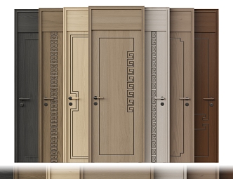 Top door single door bedroom door wooden door 3d model