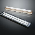 Commercial Grille Light Fixture With Metal Frame And LED Tubes For Ceiling Installation