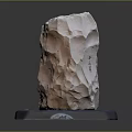 Natural Stone Decorative Display With Rough Texture And Blue Base Stand Design 3d model