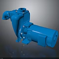 Blue Industrial Water Pump With Motor Housing And Compact Base Design