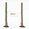 Natural Wood Logs With Stone Root Bases On White Background 3d model